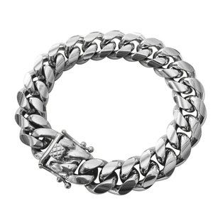 Men's Miami Cuban Link Chain Silver Bracelet